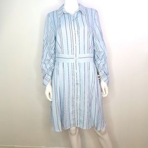 Taylor Powder Blue Multi-stripped Shirt Dress